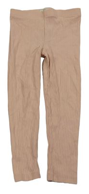 Pudrové žebrované legíny F&F