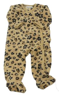 Hnědý chlupatý leopardí overal Ergee