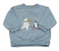 Světlemodrá mikina s medvědem a tučňákem John Lewis