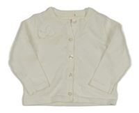 Bílý lehký propínací svetr s mašlí Early Days