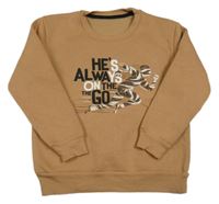 Hnědá mikina s potiskem 