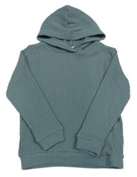 Khaki žebrovaný lehký svetr s kapucí Lily & Dan