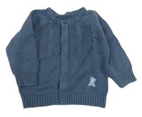 Tmavomodrý vzorovaný propínací svetr Nutmeg