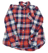 Červeno-tmavomodrá kostkovaná košile H&M