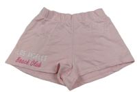 Světlerůžové teplákové kraťasy s nápisem Matalan