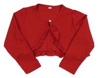 Červené žebrované propínací bolerko 