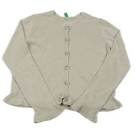 Světlešedý třpytivý lehký propínací svetr Benetton