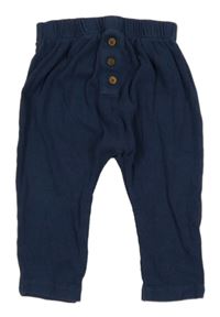 Tmavomodré žebrované lehké tepláky Next