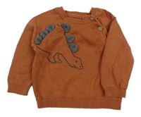 Hnědý svetr s dinem Tu