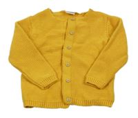 Hořčicový propínací svetr 