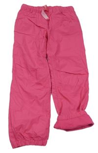 Růžové plátěné podšité kalhoty Topolino