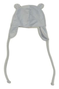 Světlemodrá sametová čepice s ušima 