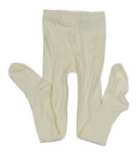 Smetanové žebrované punčocháče H&M