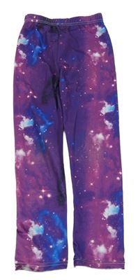 Fialovo-růžové vzorované legíny 