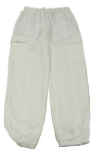 Bílé vzorované lehké cuff kalhoty Primark