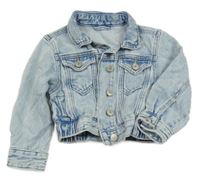 Světlemodrá crop riflová bunda dunnes