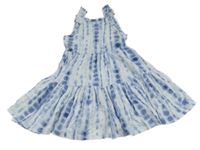 Bílo-modré batikované šaty dunnes