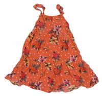 Korálové květované lehké šaty Primark