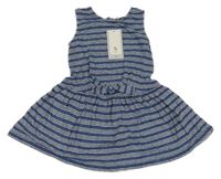 Nové - modro-bílé pruhované šaty Tu