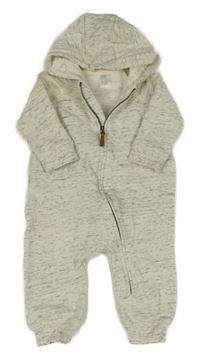 Světlešedá melírovaná tepláková kombinéza s kapucí H&M