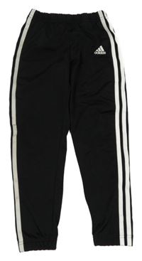 Černé sportovní tepláky s logem a pruhy Adidas