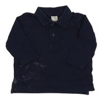 Tmavomodré polo triko H&M