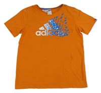 Oranžové tričko s logem Adidas