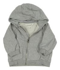 Šedá melírovaná propínací mikina s kapucí H&M