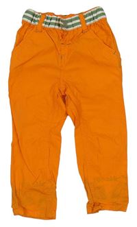 Oranžové plátěné kalhoty Ergee