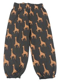 Antracitové bavlněné kalhoty s žirafami Next