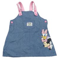 Modro-růžové riflové laclové šaty s Daisy a Minnie Disney