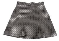 Černo-bílo-růžová vzorovaná úpletová sukně River Island