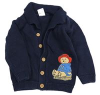 Tmavomodrý propínací svetr s Paddingtonem F&F