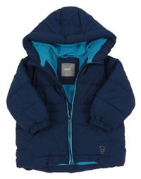 Tmavomodrá zimní bunda s kapucí Next