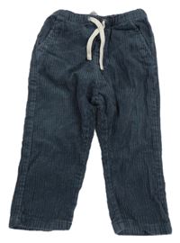 Tmavomodré manšestrové chino kalhoty Next