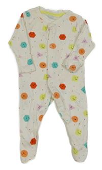 Bílo-barevný vzorovaný overal se smajlíky Primark