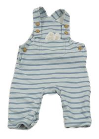 Modro-světlemodré pruhované laclové tepláky s liškou Mothercare