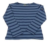 Modro-tmavomodré pruhované triko Ralph Lauren