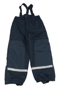 Tmavomodré šusťákové laclové oteplovačky H&M