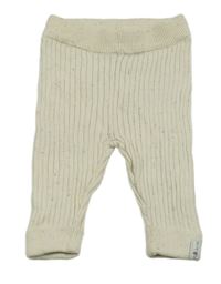 Béžové melírované žebrované úpletové tepláky Ergee