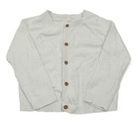 Bílý puntíkatý propínací svetr George