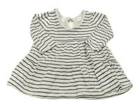 Smetanovo-antracitové pruhované šaty Primark