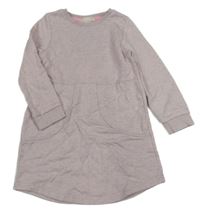 Lila-šedé melírované teplákové šaty H&M