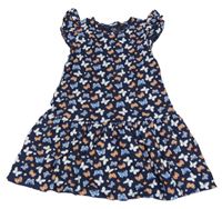 Tmavomodré šaty s motýlky C&A