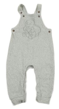 Světlešedé sametové laclové tepláky s Dumbem Disney