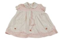 Bílo-světlerůžové šaty s 3D květy 