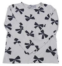 Béžovo-černé triko s mašlemi H&M