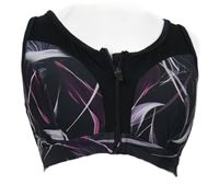 Dámský černo-fialový vzorovaný sportovní crop top George vel. 75E