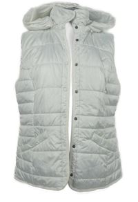 Dámská bílá šusťáková zateplená vesta s kapucí Colours of the World