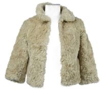 Dámský béžový kožešinový crop kabátek H&M